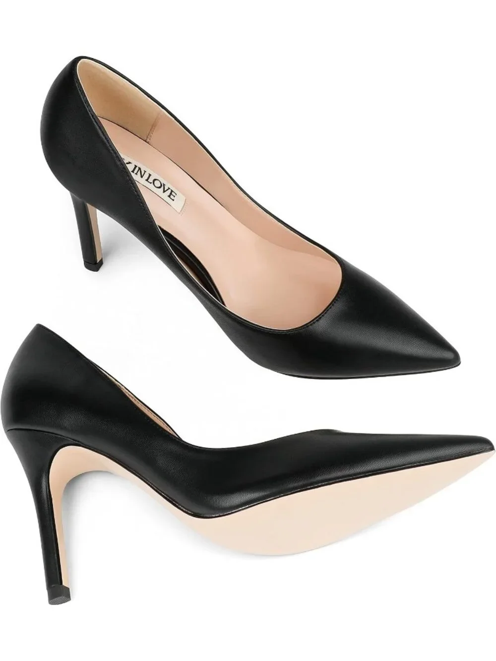 Women's Black Matte Closed Pointed Toe High Heel Pump Slip On Party Dress Shoes